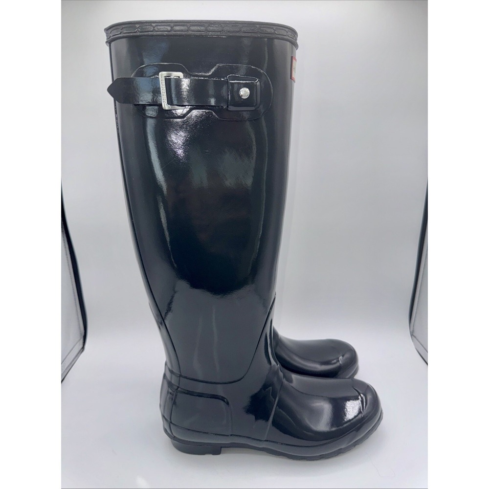 Hunter Original Tall Gloss Rain Boots Women's Size 8 Charcoal Gray - Picture 12 of 13